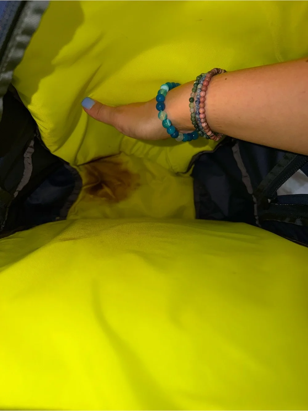 The North Face Navy and Lime Green Inductor Backpack